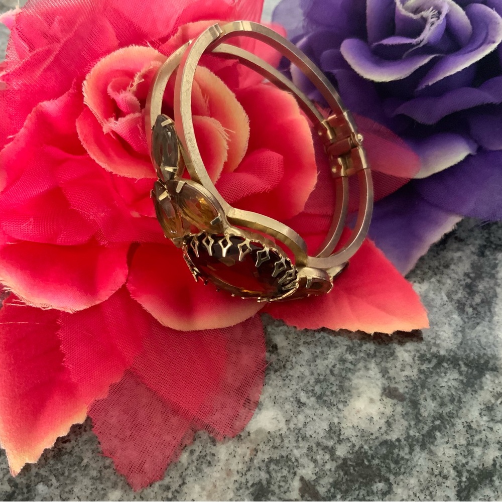 Vintage Juliana Elegant Gold and Brown Women's Bracelet, by D&E. In gold - Picture 3 of 7